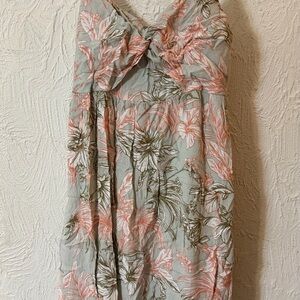 Hem & Thread Floral Midi Dress - Pink and Green